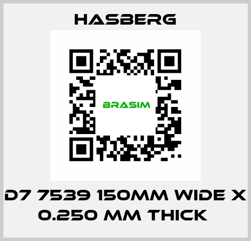 D7 7539 150MM WIDE X 0.250 MM THICK  Hasberg