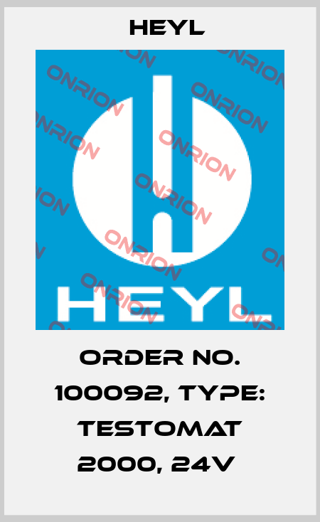 Order No. 100092, Type: Testomat 2000, 24V  Heyl