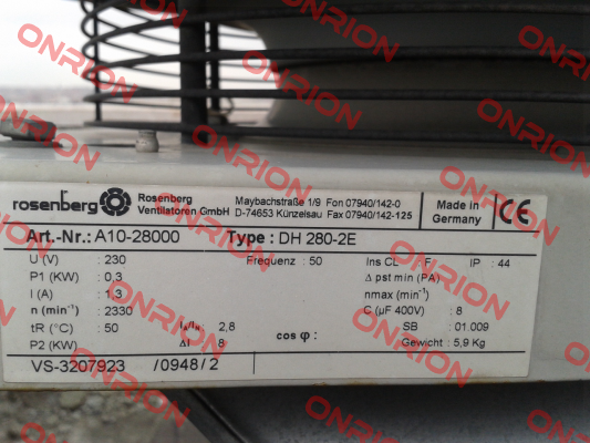 DH 280-2E, A10-28000 obsolete, replacement DH 280-2 E.3EF IP44 -big