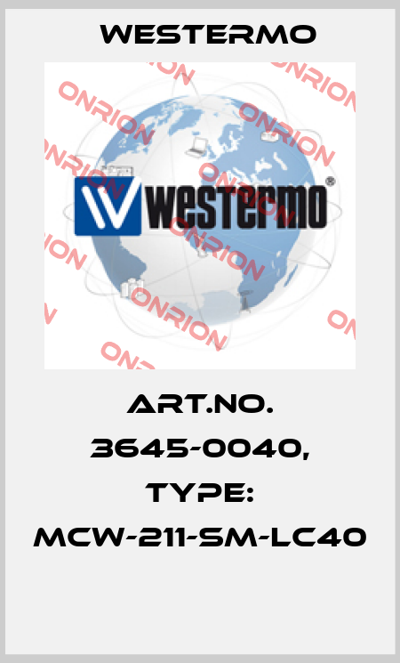 Art.No. 3645-0040, Type: MCW-211-SM-LC40  Westermo