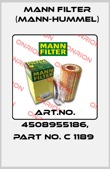 Art.No. 4508955186, Part No. C 1189  Mann Filter (Mann-Hummel)