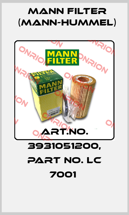 Art.No. 3931051200, Part No. LC 7001  Mann Filter (Mann-Hummel)
