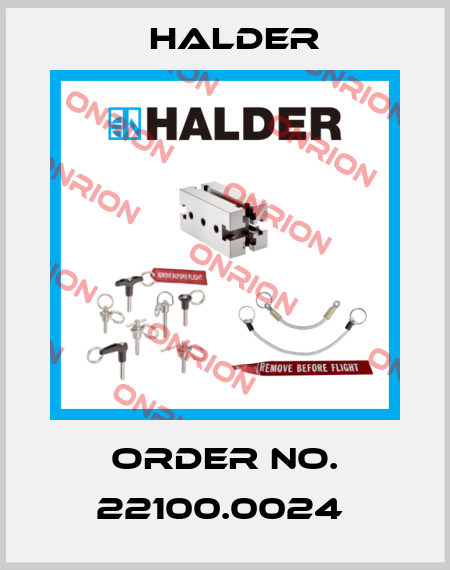 Order No. 22100.0024  Halder