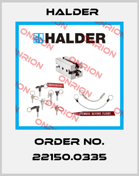 Order No. 22150.0335 Halder