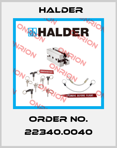 Order No. 22340.0040 Halder