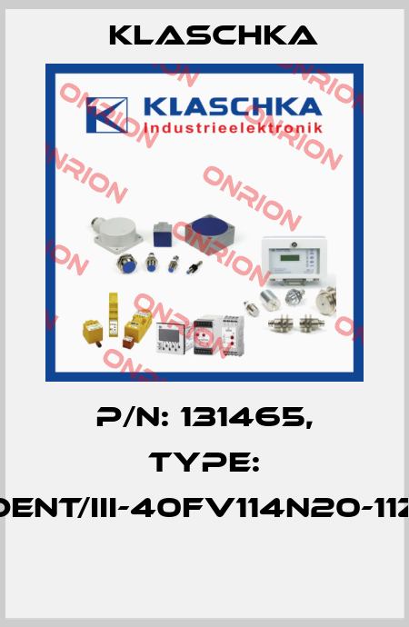 P/N: 131465, Type: SIDENT/III-40fv114n20-11Z1C  Klaschka