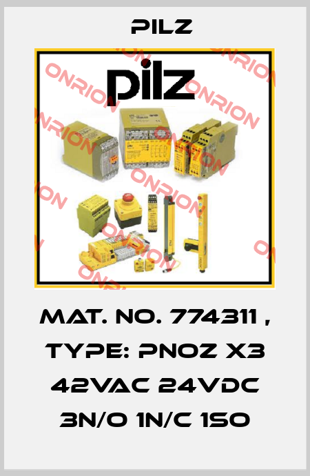 Mat. No. 774311 , Type: PNOZ X3 42VAC 24VDC 3n/o 1n/c 1so Pilz