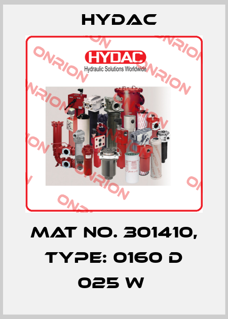 Mat No. 301410, Type: 0160 D 025 W  Hydac