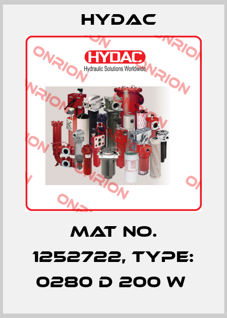 Mat No. 1252722, Type: 0280 D 200 W  Hydac