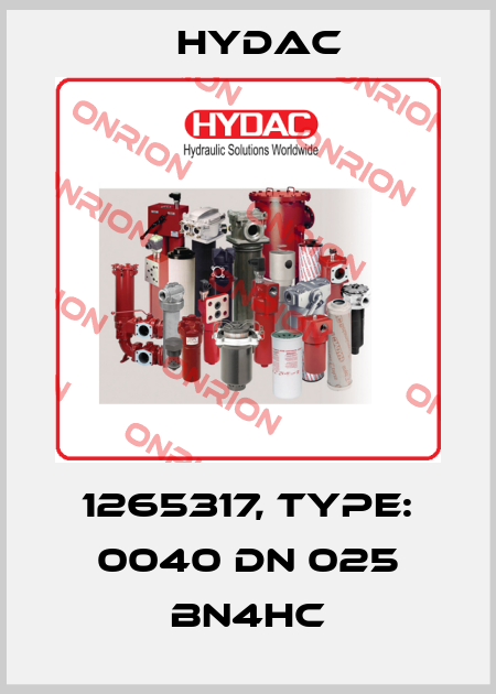 1265317, Type: 0040 DN 025 BN4HC Hydac