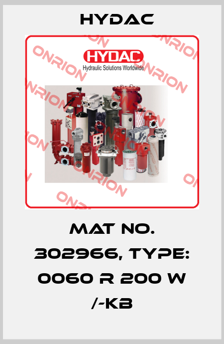 Mat No. 302966, Type: 0060 R 200 W /-KB Hydac