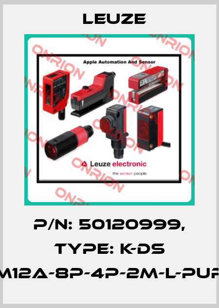 p/n: 50120999, Type: K-DS M12A-8P-4P-2m-L-PUR Leuze