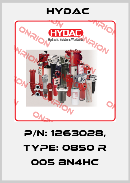 P/N: 1263028, Type: 0850 R 005 BN4HC Hydac