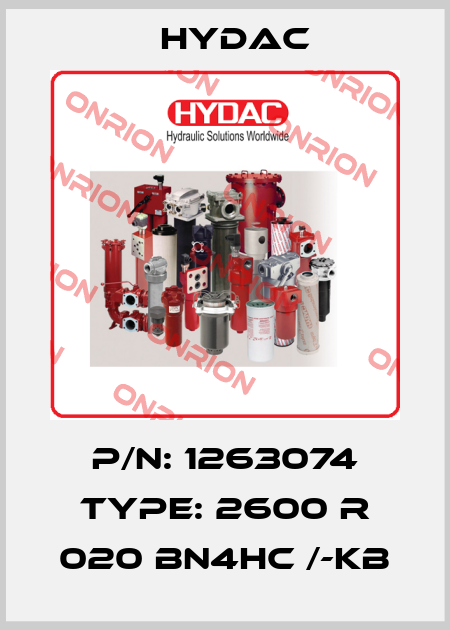 P/N: 1263074 Type: 2600 R 020 BN4HC /-KB Hydac
