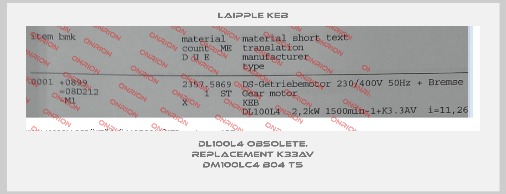 DL100L4 obsolete, replacement K33AV DM100LC4 B04 TS-big