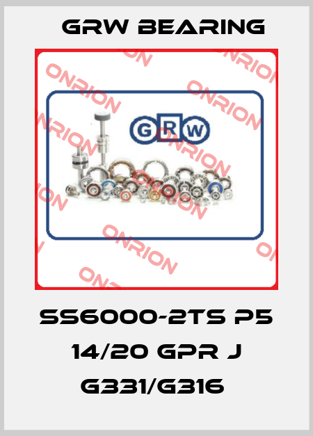  SS6000-2TS P5 14/20 GPR J G331/G316  GRW Bearing