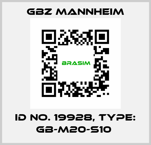 Id No. 19928, Type: GB-M20-S10  GBZ MANNHEIM