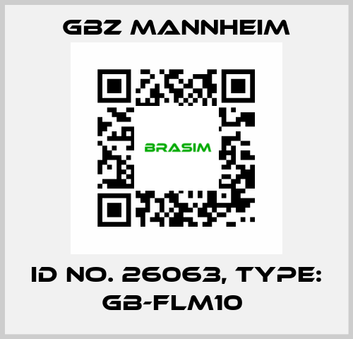 Id No. 26063, Type: GB-FLM10  GBZ MANNHEIM