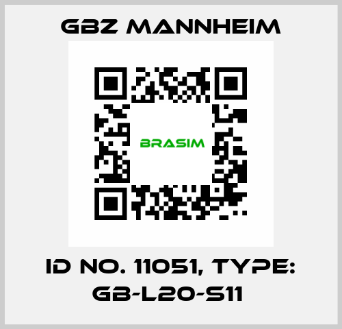 Id No. 11051, Type: GB-L20-S11  GBZ MANNHEIM