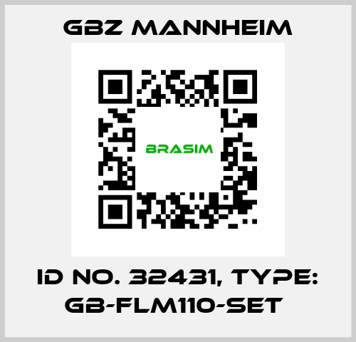 Id No. 32431, Type: GB-FLM110-SET  GBZ MANNHEIM