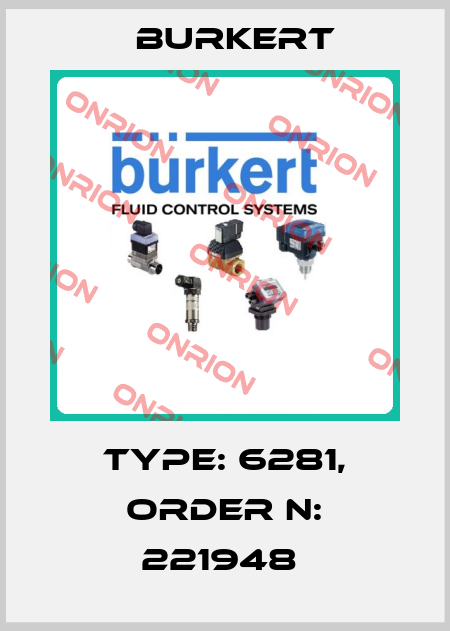 Type: 6281, Order N: 221948  Burkert