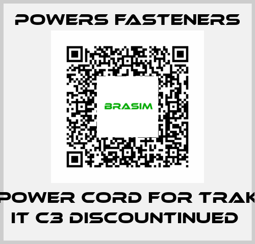 Power cord for Trak It C3 discountinued  Powers Fasteners