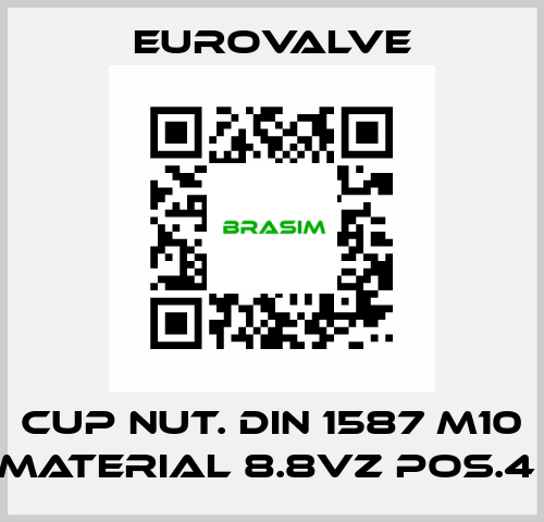 CUP NUT. DIN 1587 M10 MATERIAL 8.8VZ POS.4  Eurovalve