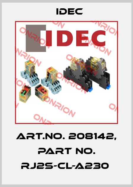 Art.No. 208142, Part No. RJ2S-CL-A230  Idec