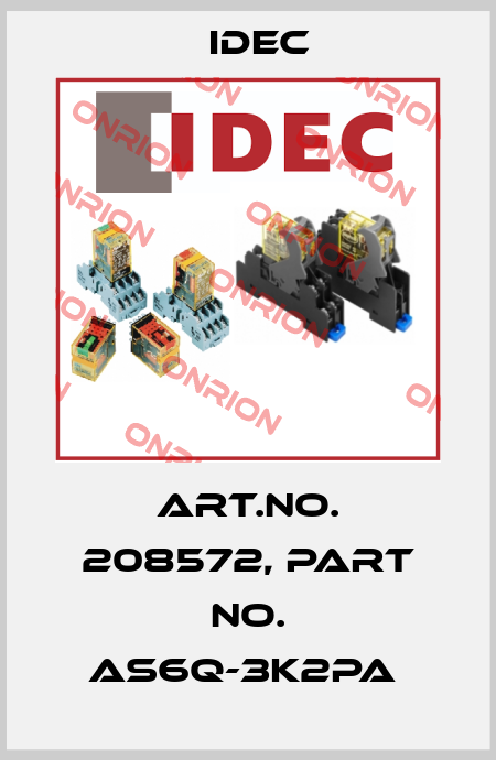 Art.No. 208572, Part No. AS6Q-3K2PA  Idec