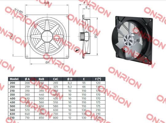 Axial fan VN-Wall ER 404 T - 0.18 kW -big