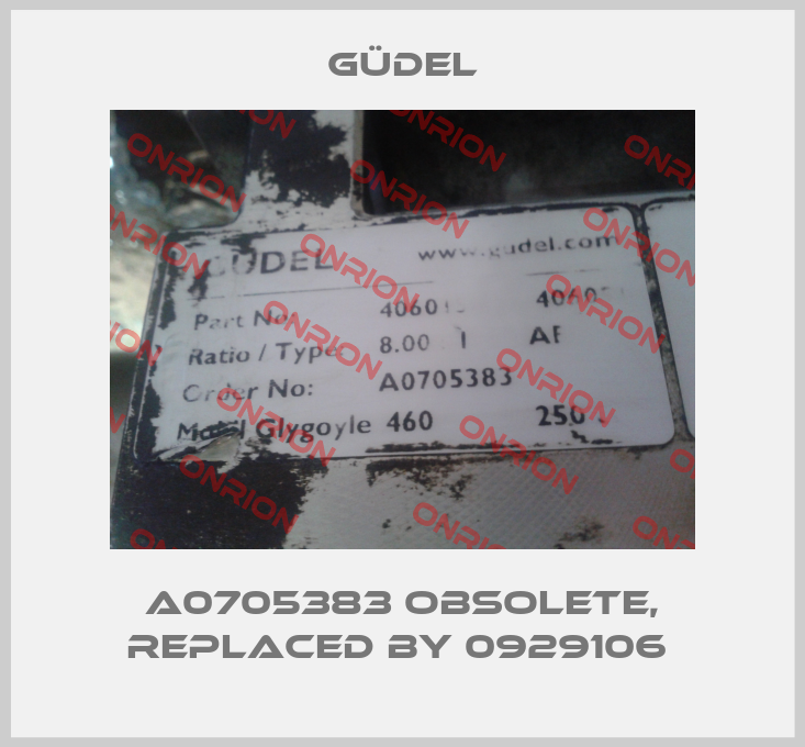 A0705383 obsolete, replaced by 0929106 -big