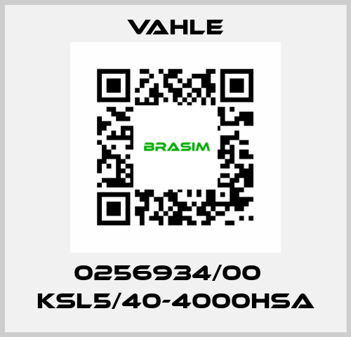 0256934/00    KSL5/40-4000HSA  Vahle