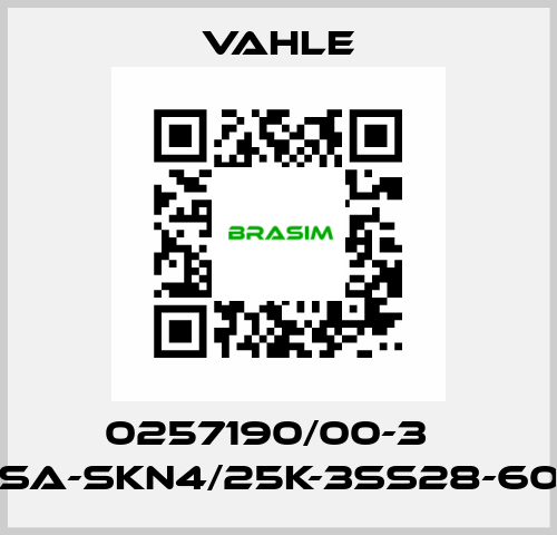 0257190/00-3    SA-SKN4/25K-3SS28-60  Vahle