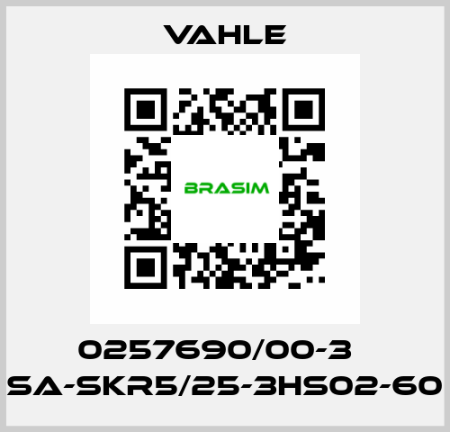 0257690/00-3    SA-SKR5/25-3HS02-60  Vahle