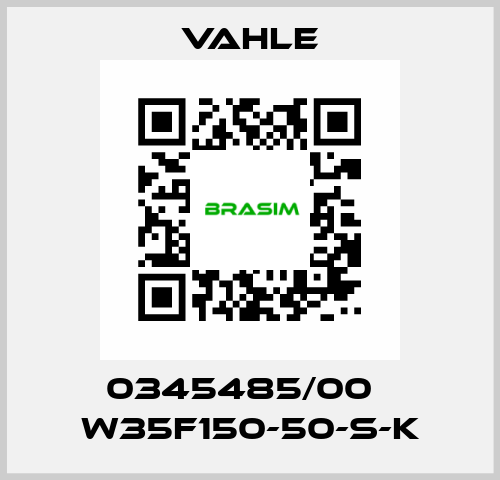 0345485/00    W35F150-50-S-K  Vahle