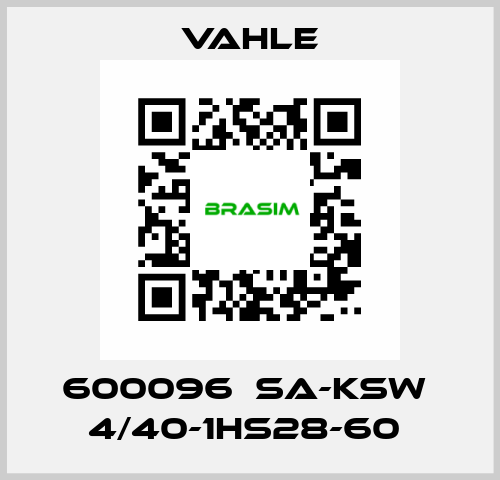 600096  SA-KSW  4/40-1HS28-60  Vahle