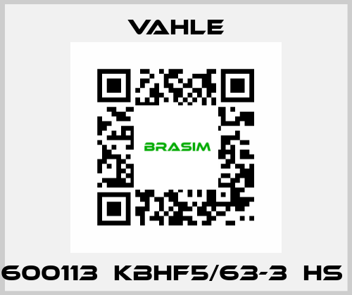 600113  KBHF5/63-3  HS  Vahle