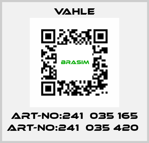 art-NO:241  035 165 art-NO:241  035 420  Vahle