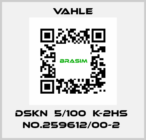 DSKN  5/100  K-2HS  NO.259612/00-2  Vahle