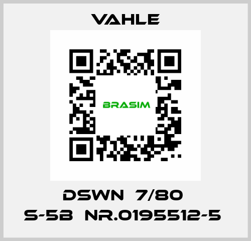 DSWN  7/80  S-5B，Nr.0195512-5  Vahle