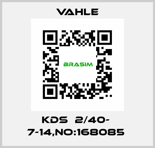 KDS  2/40-  7-14,NO:168085  Vahle