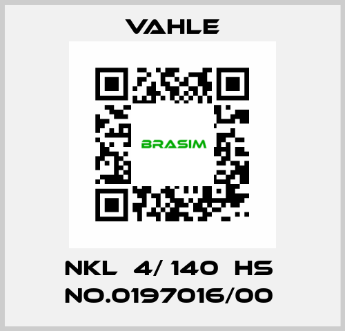 NKL  4/ 140  HS  NO.0197016/00  Vahle