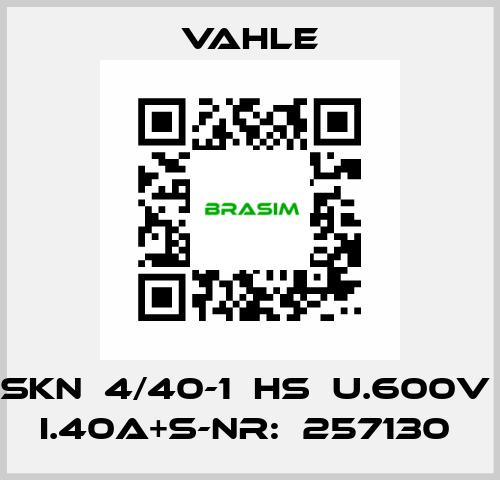 SKN  4/40-1  HS  U.600V  I.40A+s-nr:  257130  Vahle