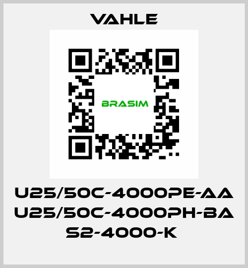 U25/50C-4000PE-AA U25/50C-4000PH-BA S2-4000-K  Vahle