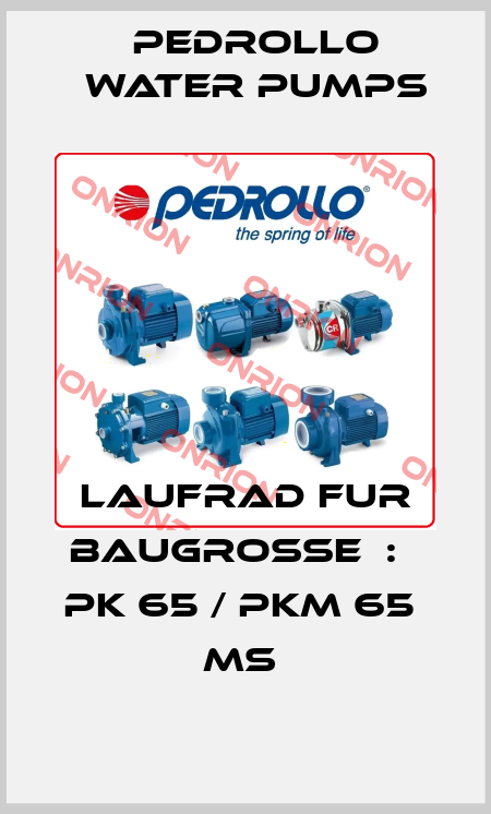 LAUFRAD FUR BAUGROßE  :   PK 65 / PKM 65  MS  Pedrollo Water Pumps