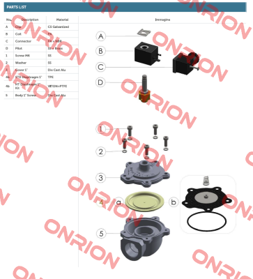 Viton diaphragm 1" + oring + spring for valve AE1825B -big