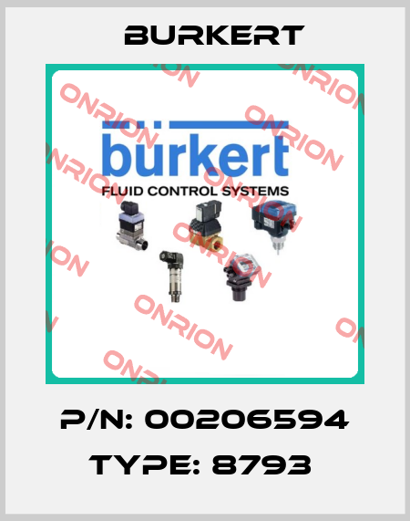 P/N: 00206594 Type: 8793  Burkert