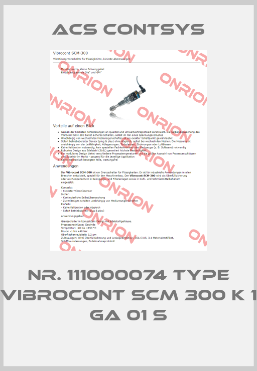 Nr. 111000074 Type Vibrocont SCM 300 K 1 GA 01 S-big