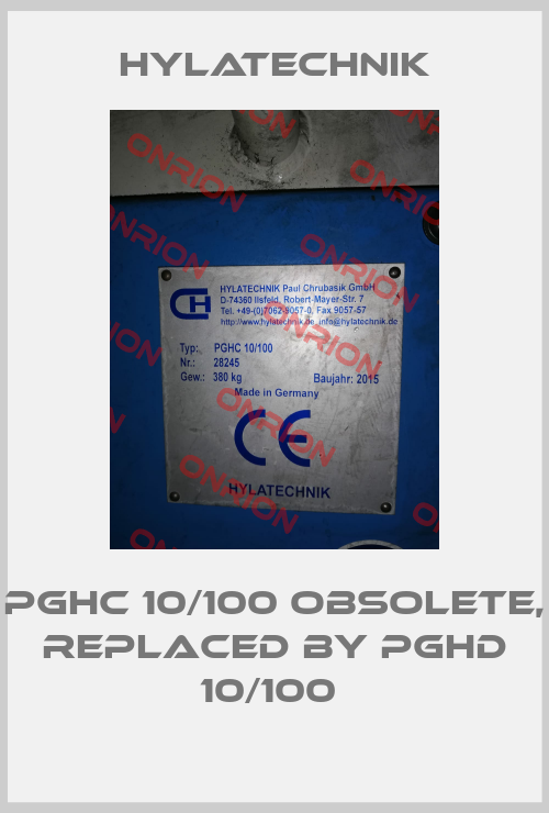 PGHC 10/100 obsolete, replaced by PGHD 10/100 -big