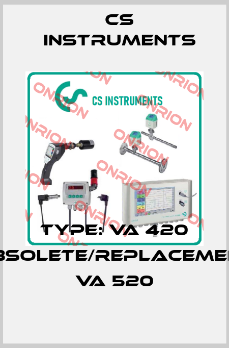 Type: VA 420 obsolete/replacement VA 520 Cs Instruments